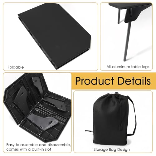 ele ELEOPTION Mesa de Camping Portátil Plegable Pequeña con Patas de Aluminio Color Negro miniatura 6