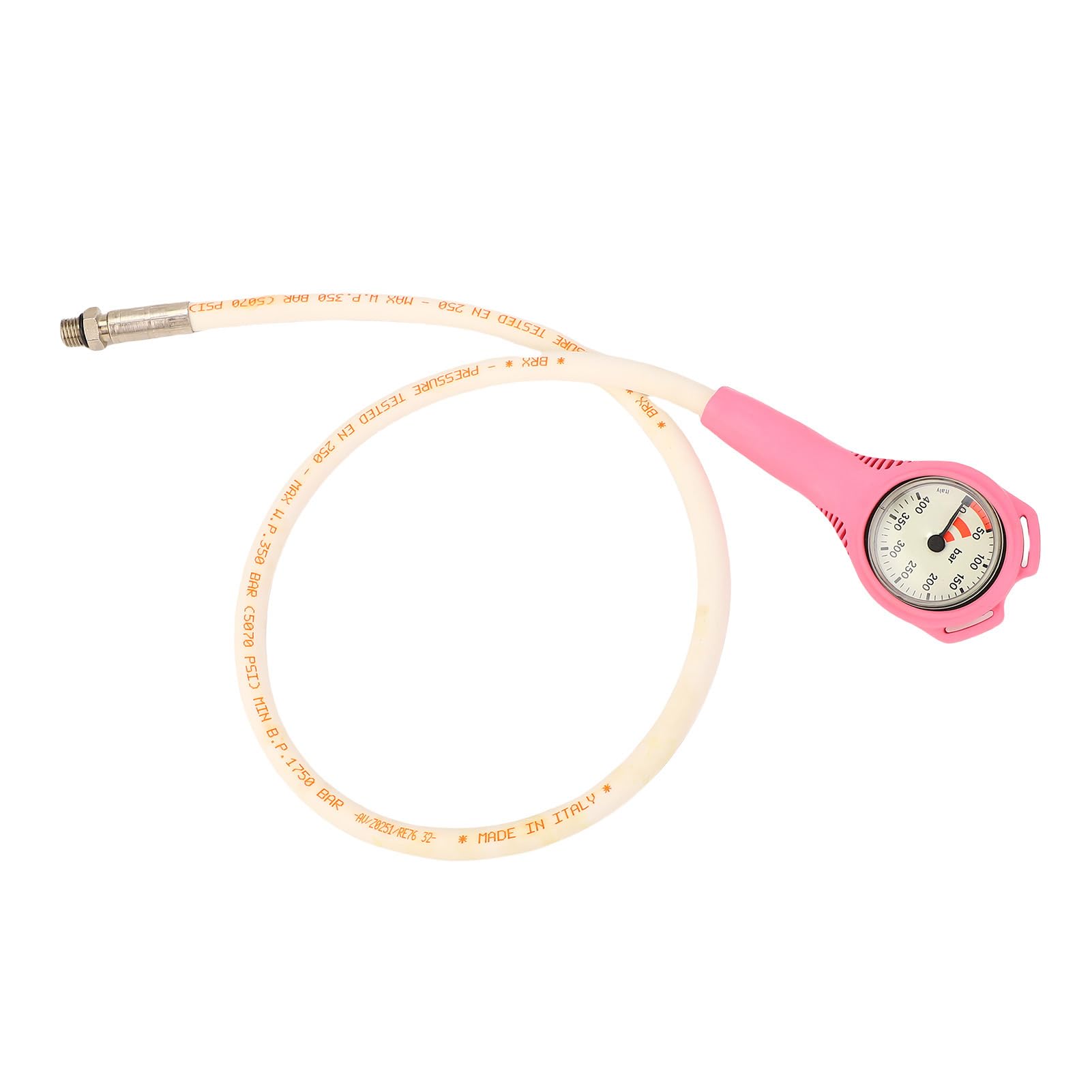 Manometro per Immersione, Manometro per Immersione Subacquea TPR con Tubo Flessibile, Display Trasparente della Pressione dell'Aria, Leggero, Resistente alla Pioggia, Rosa per Utenti di