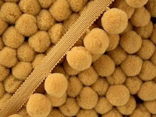 XL 2cm Pom Pom Bobble Trim Fringe Pompom Trimming Cushions Curtains Home Decor Lampshade Sewing Craft Projects - Honey - 10 Metres