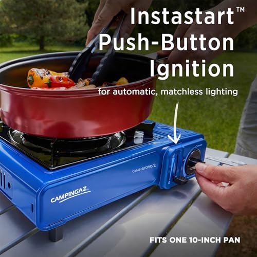 Image of CAMPINGAZ Camp Bistro with CP250 Portable Gas Cartridge - Pack of 4 (Blue, 33 x 28 x 9 cm)