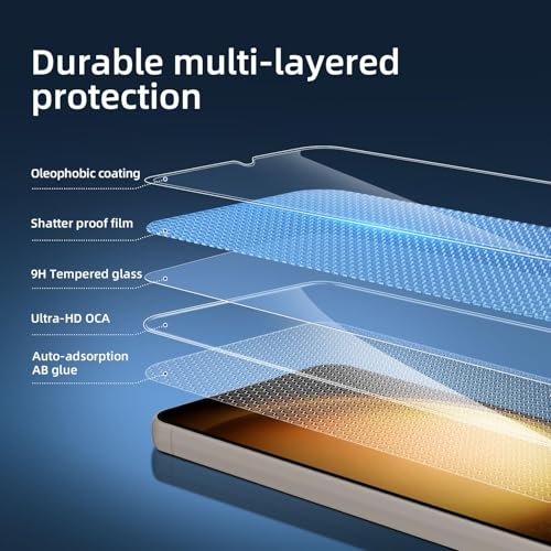 Image of NEW'C 3 Pack Designed for Samsung Galaxy S24 Screen Protector Tempered Glass,(NON Compatible with S24 Plus, S24 Ultra), Case Friendly Ultra Resistant