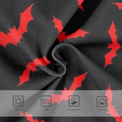 Red Bats Black Halloween Panties Little Girl Toddler Underwear Floral Cotton Fun Print Kids Briefs Undies 2t3