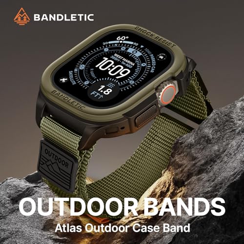 Image of Bandletic Rugged Case with Band Compatible with Apple Watch 49mm(Ultra 3 /2 /1),46mm(Series 11 /10), 45mm(Seriess 9 /8 /7),44mm(SE3 /SE2 /SE /6 /5 /4), Protective Cover Sport Accessories for iWatch Men