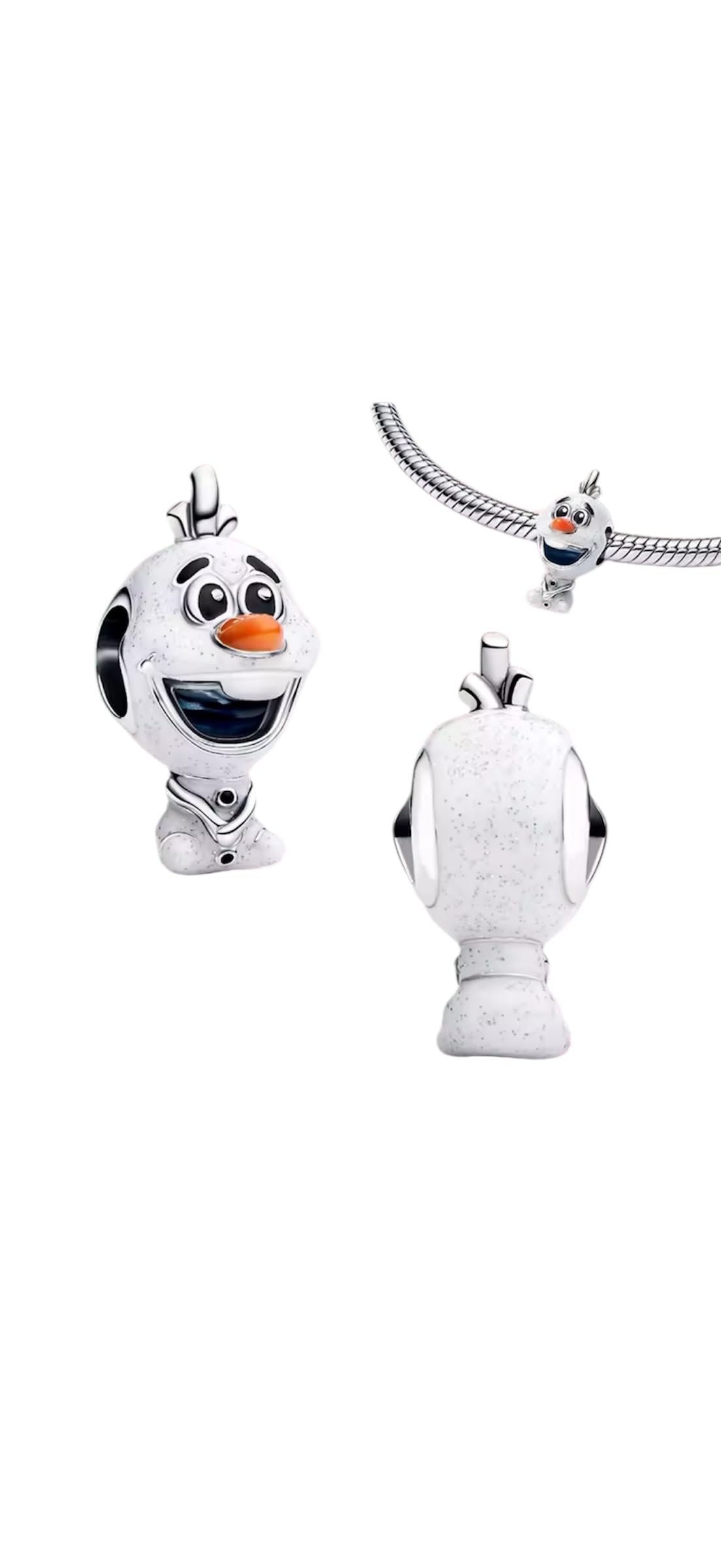 Abalorio muñeco de nieve Frozen de plata para pulseras de abalorios y charms 5