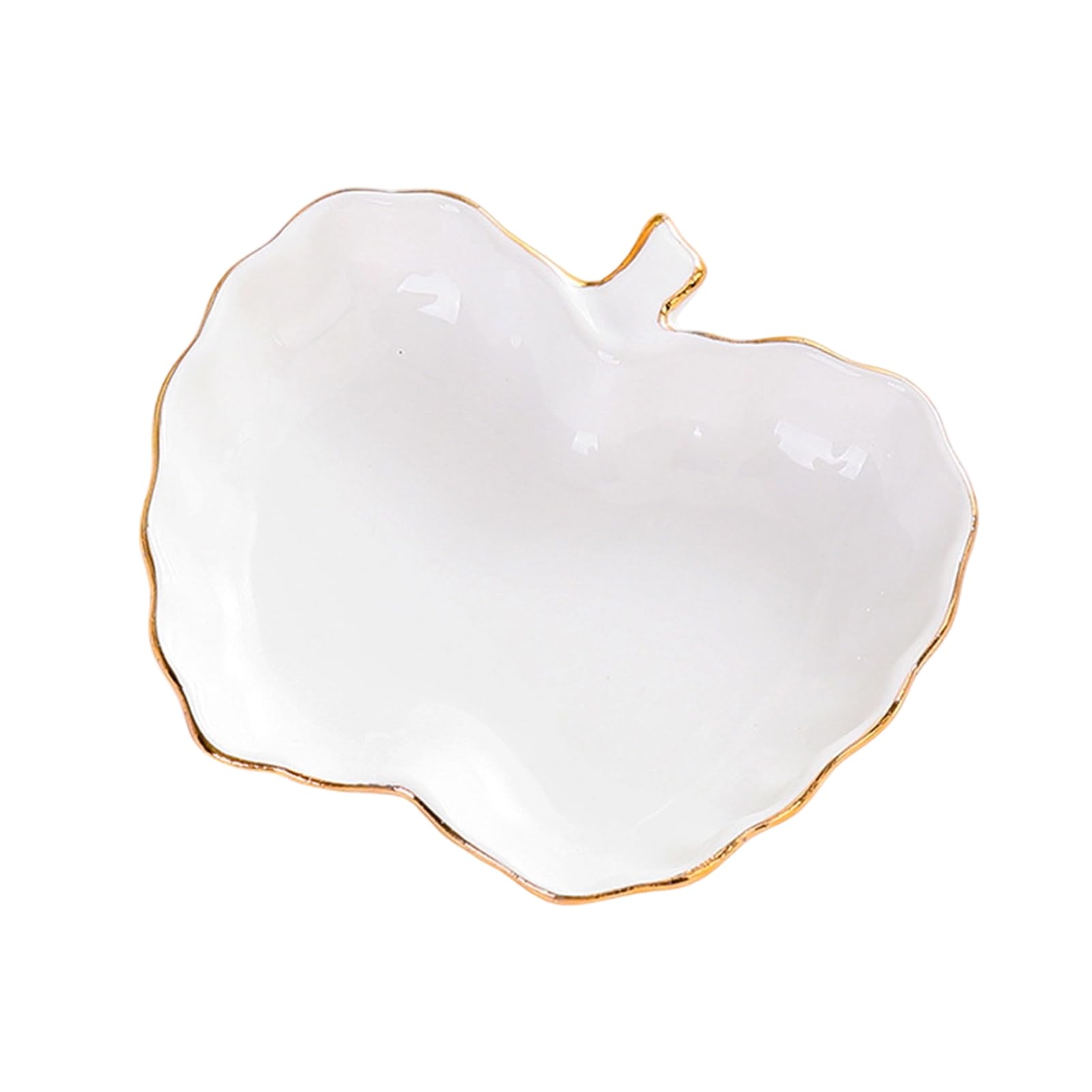 Glifora Ceramic Jewelry Dish for Women - Small Fruit Shaped Trinket Tray with Ruffle Trim, Desktop Key, Ring and Necklace Holder Organiser for Home and Bedroom
