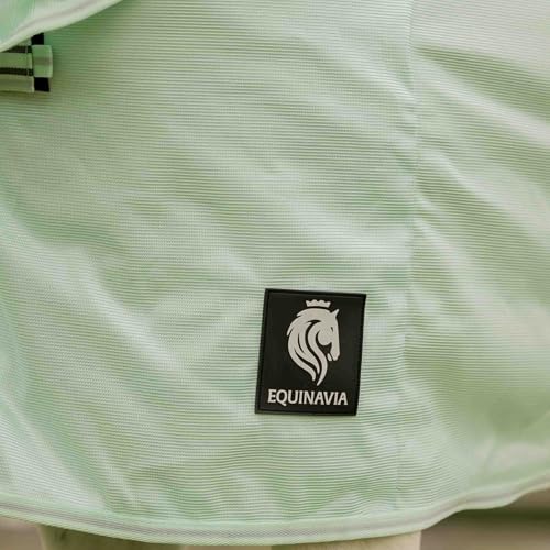 Image of Equinavia Brisk Mesh Horse Fly Sheet with Neck Coverage, UV Protection | Cool Breathable Equine Fly Sheet for Horses, Horse Turnout Sheet Against Pests, Insects and Sun Exposure, Misty Jade