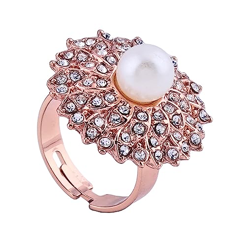 Estele Rose Gold Plated Beautiful Flower Designer Adjustable Finger Ring for Girls & Womens (B0C7MZPNBT) Amazon Price History, Amazon Price Tracker
