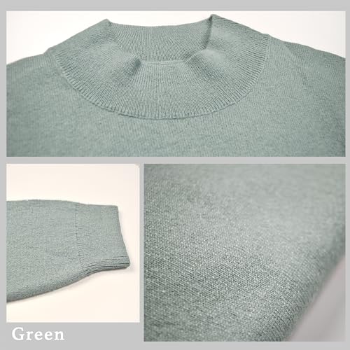 Image of 100% Pure Cashmere Sweaters for Women Mockneck Long Sleeve Warm Soft Lightweight Knit Pullover