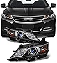 AKKON - Fits 2014-2020 Chevy Impala [Halogen Style] Projector Black Headlights Pair Driver Left + Passenger Right Headlamps