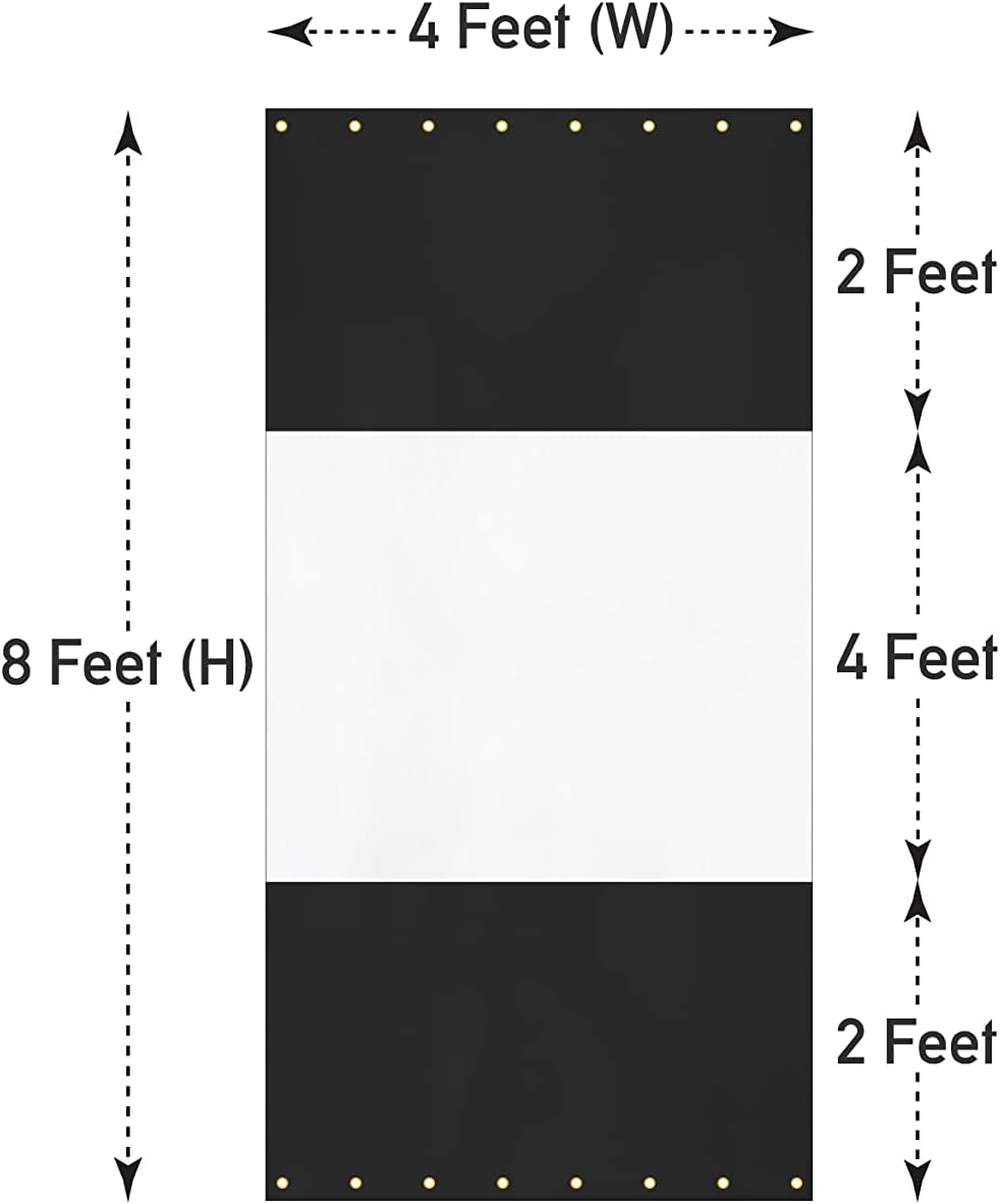 Covers & All Vinyl Outdoor Curtains for Patio Waterproof – 12 oz Outdoor Clear Panel Curtains, Gazebo Curtains with Brass Grommets for Pergola, Porch & Patio Walls for Winter (7 x 4 ft, Black)