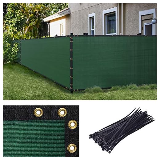Amgo 4' x 50' Green Fence Privacy Screen Windscreen,with Bindings & Grommets, Heavy Duty for Commercial and Residential, 90% Blockage, Cable Zip Ties Included, (Available for Custom Sizes)