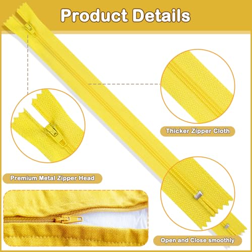 Image of Zippers, DOITEM 72 pcs Zippers for Sewing 12 Inch 16 Inch 20 Inch Multicolor Nylon Coil Zipper for Sewing and Crafts 24 Colors