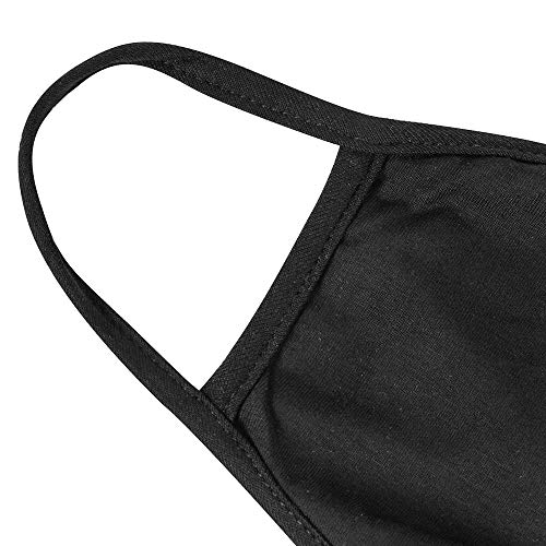 UNIME 3 Pcs Fashion Protective Face Masks, Unisex Black Dust Cotton Mouth Masks, Washable, Reusable Masks