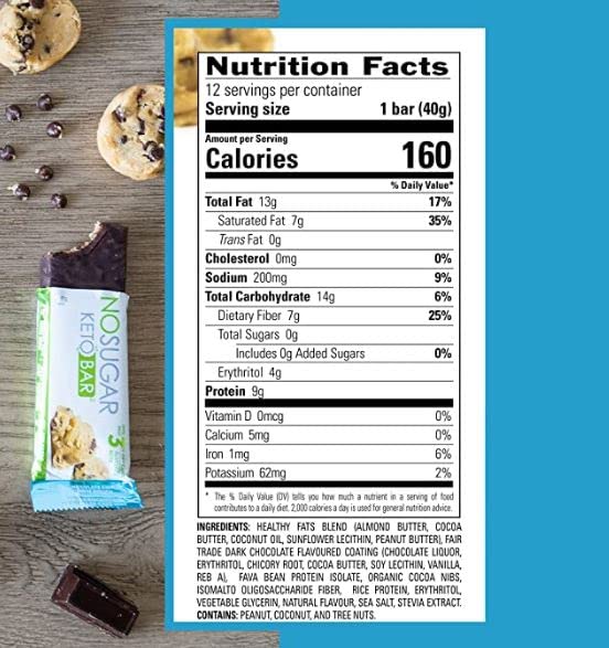 Miniatura 2 de Snack Keto Bar sin azúcar, bajo en carbohidratos, sin azúcar, con macros amigables con Keto, 0.11 onzas de carbohidratos netos, 0.11 onzas de