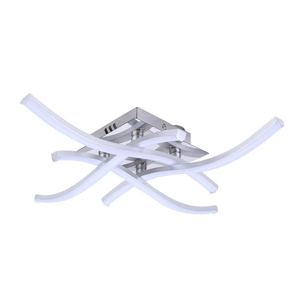 Plafoniera a LED luminosa 20W, lampada da soffitto moderna ed elegante con luce curva a 4 pezzi, 2000LM 6000K per illuminazione del corridoio del portico