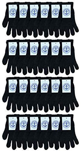 Wholesale Bulk Winter Gloves For Men Woman, Bulk Pack Warm Winter Thermal Gloves (24 Pairs Black)