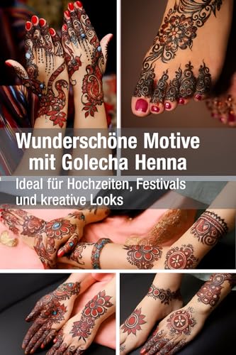 Golecha Farbe Schwarz und Rot (Cherry) - Golecha Farbsatz- Ideal für Tattoo Designs - Schneller Effekt - Lippen-Make-up - Ohne Ammoniak, PPD - 4 Kegel à 25 g