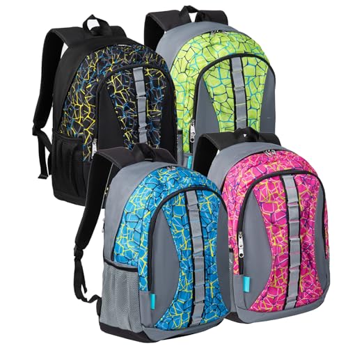 Image of Wholesale Pack of 4 Assorted Colors 18-Inch Sport Backpack in Bulk, for Adult & Nonprofit - 17.75 H x 12.5 W x 6.5 D