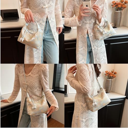 Image of Crescent Crossbody Shoulder Bag, Tote Handbag for Women, Sling Hobo Purse with Chain Strap