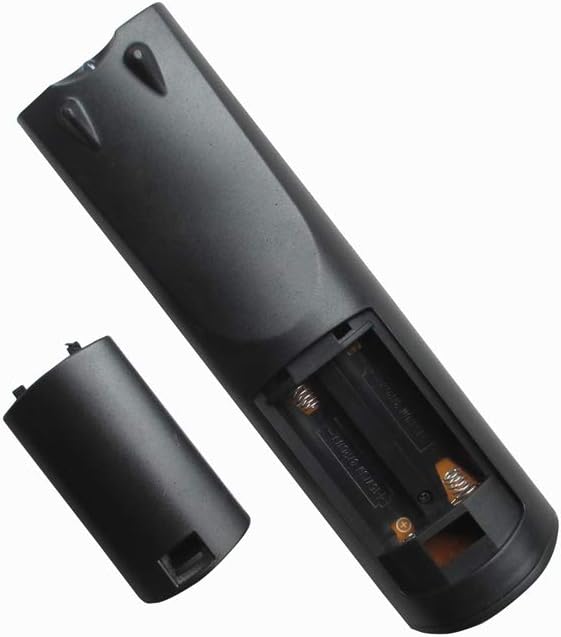 Back of the Hotsmtbang RC-762M remote control with the battery compartment cover removed, showing two empty battery slots.