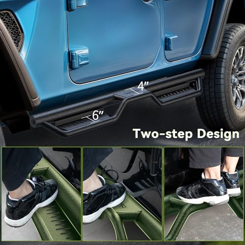 Estribos Running Boards para Jeep Wrangler JL 2018-2026 miniatura 3
