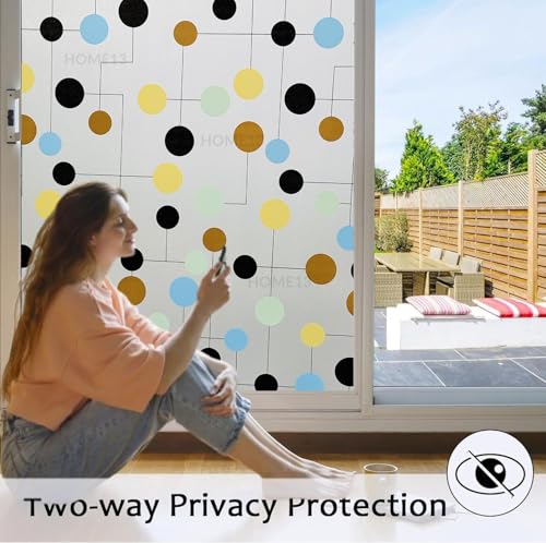 Image of HOME13 Window Privacy Film Frosted Glass Film Decorative Window Sticker Removable Window Film Home Office Privacy Film Window Coverings (Color Dot, 2 Feet by 12 Feet)