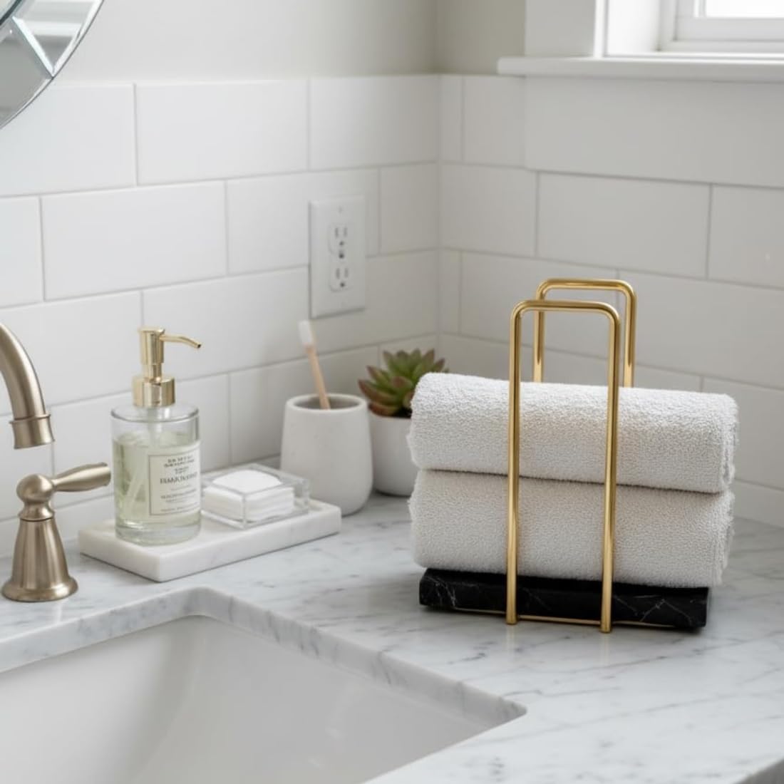 MASON HOME Imperial Napkin Holder Black & Gold - 1pc - L 25.4" x B 17.8" x H 7.6" | Bathroom - Kitchen - Bedroom - Washbasin | Towel - Kitchen Roll - Paper Towel | Home Décor | Organizer | Stand 3