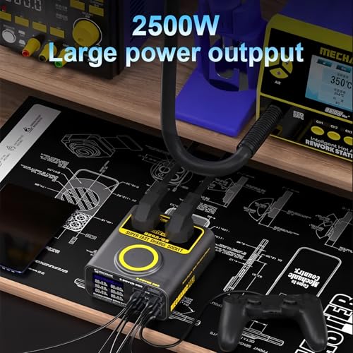 Cargador Multi-Porto de laptops y teléfonos con tecnología de carga rápida QC3.0 y pantalla LCD 4