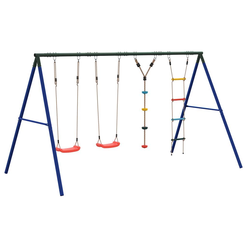 Juego de exterior con columpios escalera y columpio de disco