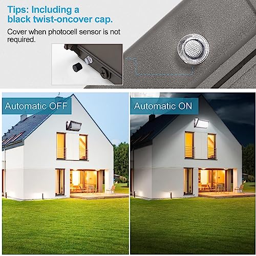 Image of Lightdot 6 Pack 150W LED Wall Pack Lights, 22500LM 5000K Wall Pack LED Exterior Light, Dusk to Dawn Photocell, IP65 ETL 100-277V, 50ft Coverage for Parking Lots Yards Warehouses Factory Outdoor
