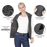 Outdoor Ventures Softshell Weste Damen Ärmellose Jacke Laufweste Leicht Winddicht Warm Fleeceweste Stehkragen Sport Golf Weste mit 4 Taschen für Wandern Camping Dunkelgrau XL
