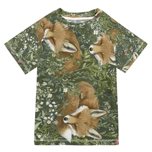 Boys Short Sleeve T-Shirts Fox Real Animal Rashguard Kids Swim Shirts Sun UPF 50+ Multicoloured