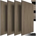 TecTake® Set di 4 Pannelli Acustici Effetto Legno, Pannelli Fonoassorbenti Decorativi per Pareti, Pannelli Fonoassorbenti Soffitto, Pannelli Murali, Design Moderno - Rovere Scuro