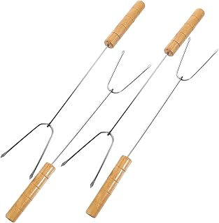 GANAZONO 4 Pçs Placa De Churrasco Grelha Ao Ar Livre Kegerator Yakitori Espetos De Metal Espetos De Fogueira Marshmallow Torrador Espeto Garfos Espeto Para Carne Espeto De Aço Inoxidável