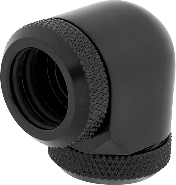 Corsair Hydro X Series XF Hardline 90° 14mm OD Fitting Twin Pack — Black