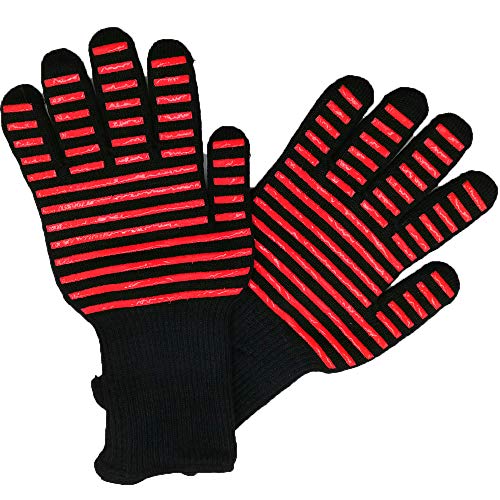YXLAMP BBQ Gloves Oven Gloves, Extreme Heat Resistant Oven Mitts to 932 °F with EN407 Certified for Baking, BBQ, Grill, Cooking, Welding, 5 Pairs