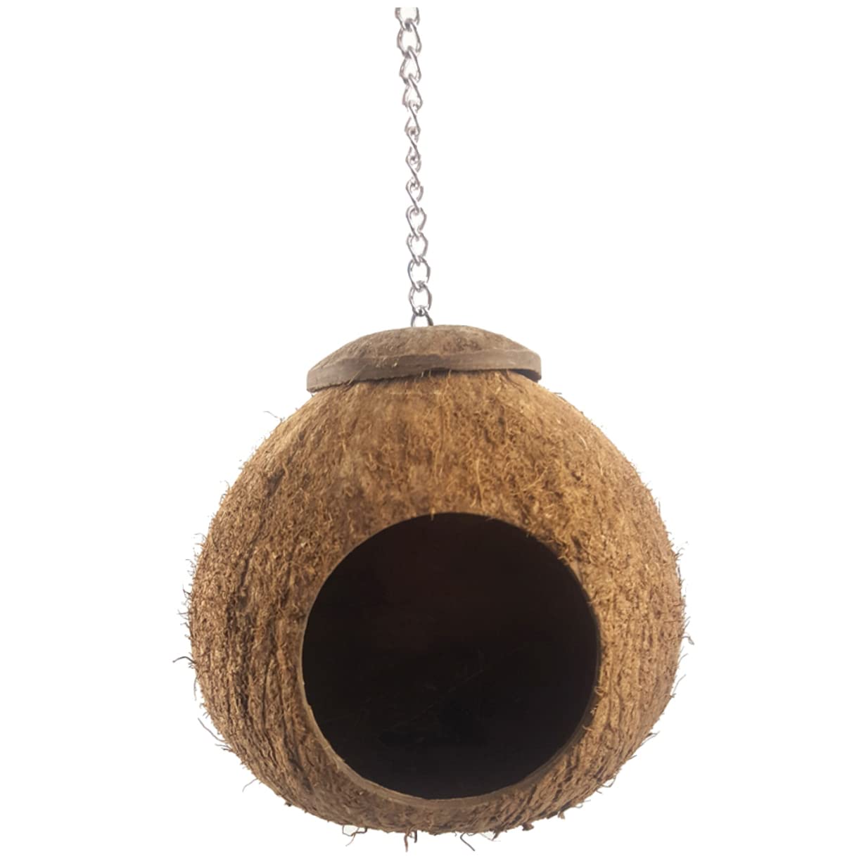 Abaodam 1PC Natural Coconut Bird House for Small Pets Unpolished Coconut Shell Nest for Parakeets and Budgerigar Creates Safe Warm Environment for Birds and Small Animals