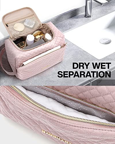 Bagsmart Toiletry Bag For Women, Large Wide-Open Travel Toiletry Bag, Water-Resistant Cosmetic Bag Makeup Organizer Door Room Essentials Travel Bag For Toiletries Accessories, Pink #TOP2