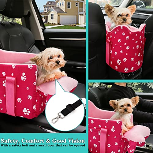 Cullaby-Center-Console-Dog-Car-Seat-for-Small-Dogs-Under-15-lbs–Detachable-Washable-Dog-Carrier-Pet-Car-Seat-Travel-Seats-with-Storage-Pockets-and-Dog-Safety-BeltPink Cullaby Center Console Dog Car Seat for Small Dogs Under 15 lbs–Detachable Washable Dog Carrier Pet Car Seat Travel Seats with Storage Pockets and Dog Safety BeltPink