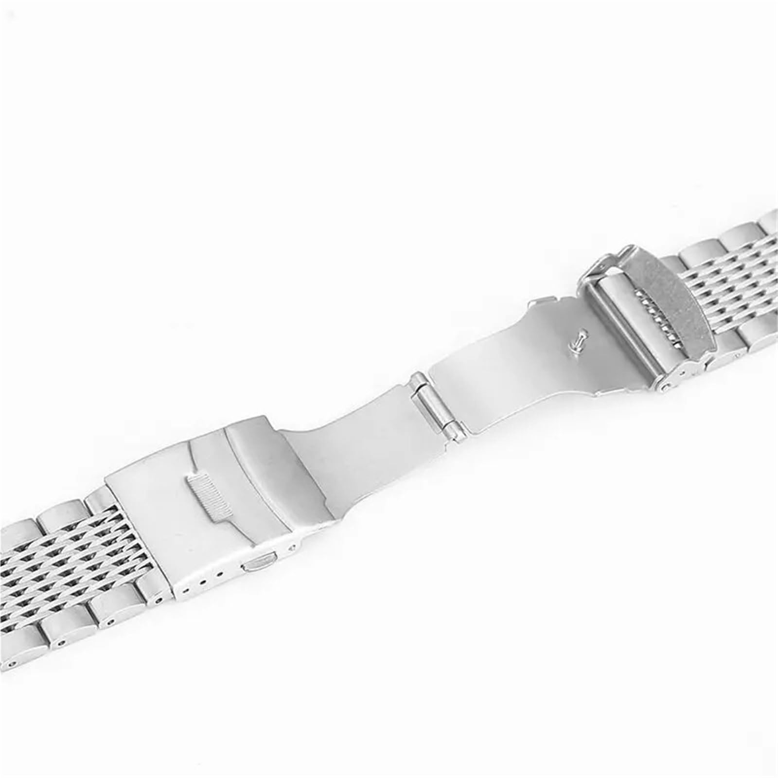 Cinturini per Orologi in Acciaio Inossidabile a Maglie Solide da 18 mm, 20 mm, 22 mm e 24 mm, con Fibbia deployante, Spazzolato/Lucido (Nero 22 mm)