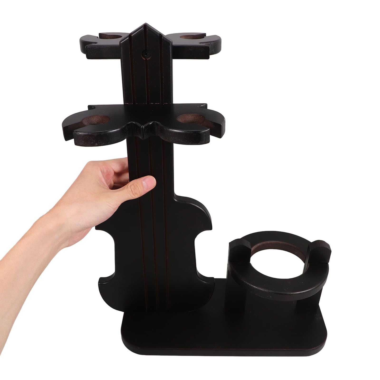 SECFOU Wine Rack Portabottiglie in Legno Forma di Violino con Portacalici Capovolti per Cucina Soggiorno Bar Arredamento Decorativo per Appassionati di Vino