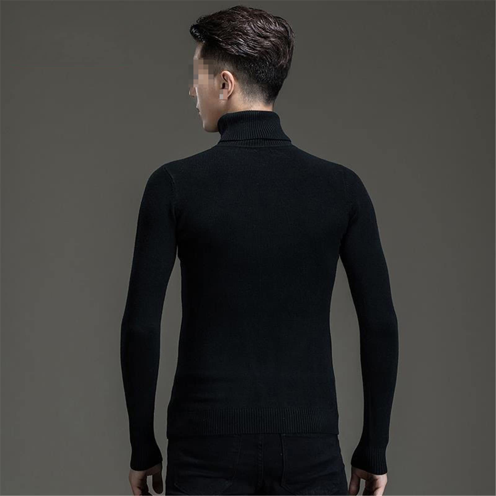 Vogrtcc Suéter de cuello alto cálido de invierno para hombre, suéter de punto elástico de otoño, Gris 369 A, XXXL