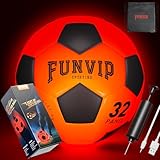 Funvip Light Up LED Soccer Ball, Rechargeable Glow in The Dark Soccer Ball with Bag, Christmas Birthday Soccer Gifts for 8-12 Years Old Boy Kids Teens, Cool Boy Toys Gifts for Ages 8 9 10 11 12+