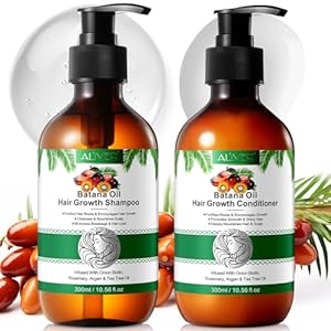 Batana Oil Hair Growth Shampoo and Conditioner Set – Herbal Shampoo and Conditioner, Shampoo and Conditioner for Thinning Hair for Women & Men Hair Loss, Hair Thickening Product for Hair Care
