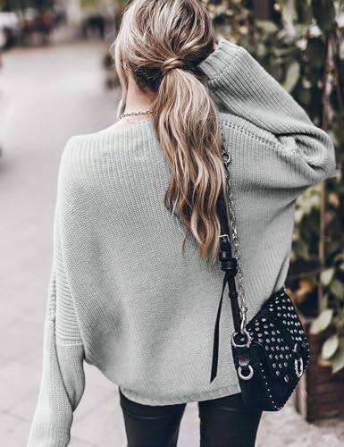 Image of Womens Oversized Sweaters Loose Solid Casual Long Sleeve Mock Neck Knitted Jumper Tops