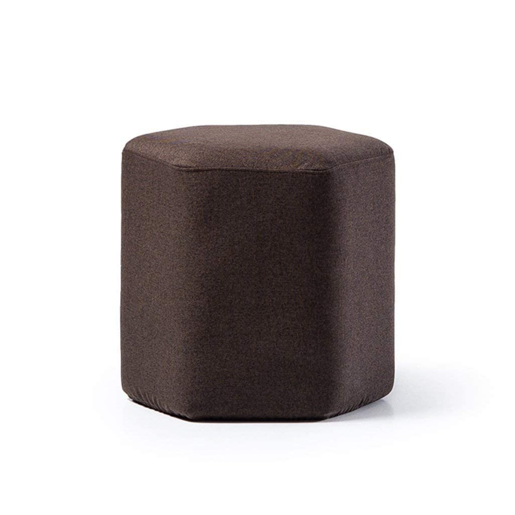 – Footstool Sofa Stool Wooden Bench Seat- Change Shoe Bench Simple and Modern Creative Home Living Room Linen Multiple Colour (Color:Brown)