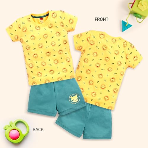 Image of LuvLap Baby Boys Regular Fit 100% Cotton Half Sleeves Boys T-Shirts and & Shorts Set Pack of 3
