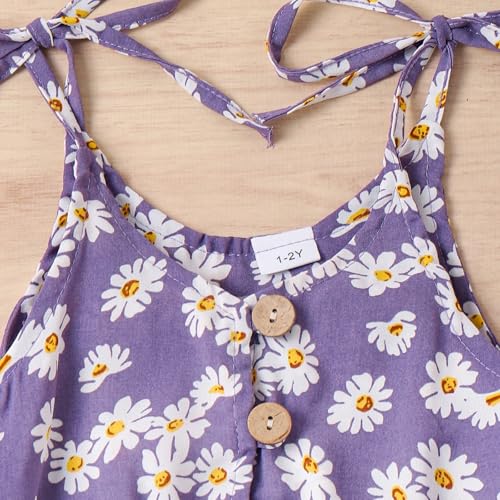 Image of Toddler Girl Clothes Baby Summer Cute Halter Romper 6 Months to 5 Years Old
