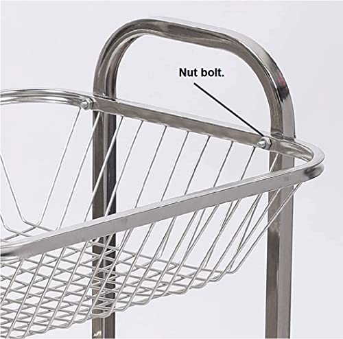 Image of Q13 Stainless Steel Fruit & Vegetable 2 Layer (Tier) Stand Kitchen Trolley /Vegetable Organizer for Onion Potato Rack