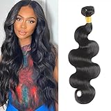 Hoyrhra Human Hair Bundles Body Wave 14 Inch bundles human hair 1 Bundles 100% Unprocessed Brazilian Virgin Human Hair Bundles Deals Human Hair Extensions For Natural Black Color